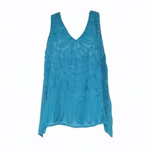 Chandi & Lia Tank Top Women's size M Teal Green Blue Sleeveless Zip Back NWT